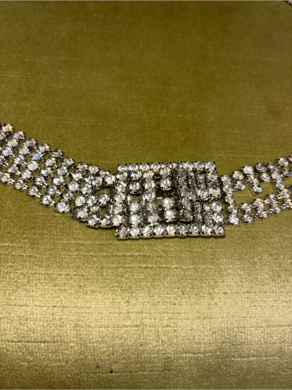 Flawless 5-Row Rhinestone Belt w Square Buckle Elegant Fit 27.5" - 35" Stunning! - Picture 4 of 11